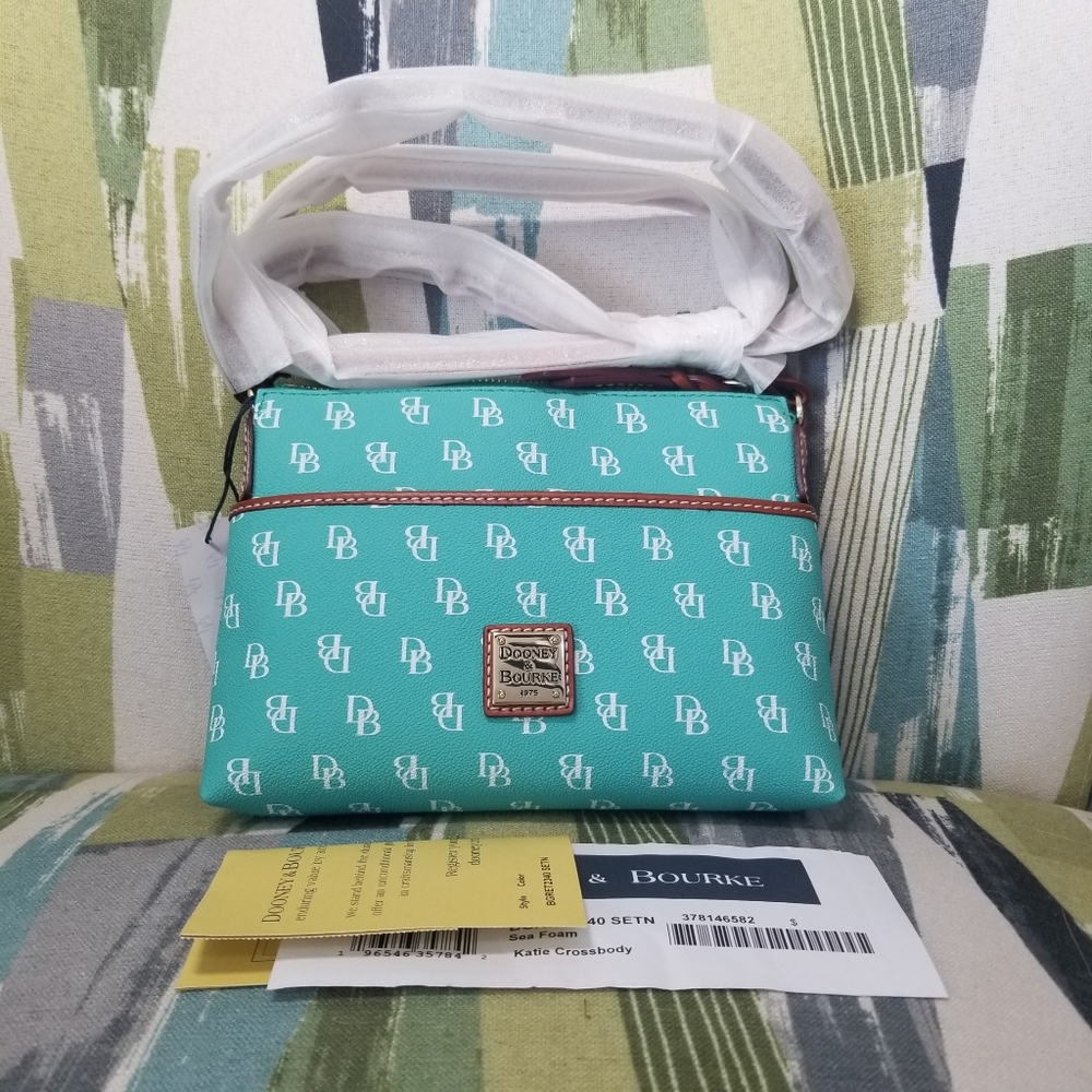 Dooney & Bourke Gretta Katie Crossbody Bag In Sea Foam DB Signature Purse